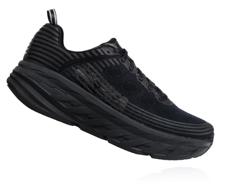 Hoka One One Mens Running Shoes - Bondi 6 - Black - GKBU02891